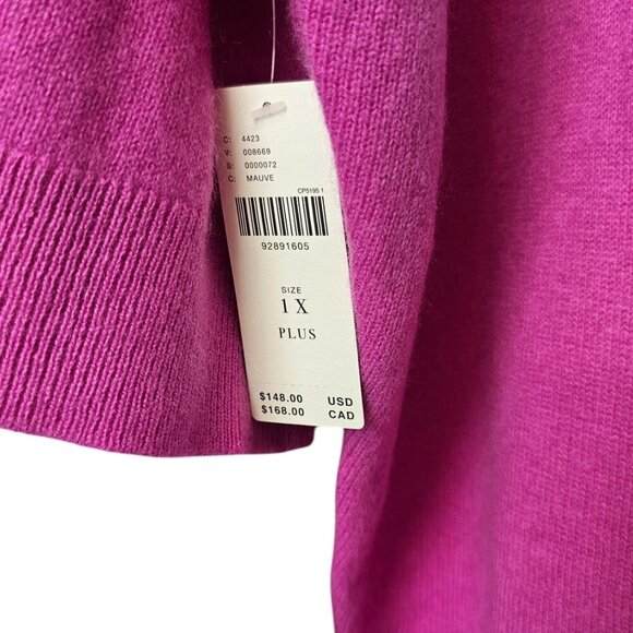 Anthropologie Pilcro The Alani 100% Cashmere Sweater, Cropped Crew-Neck, Pink,1X - Picture 3 of 9